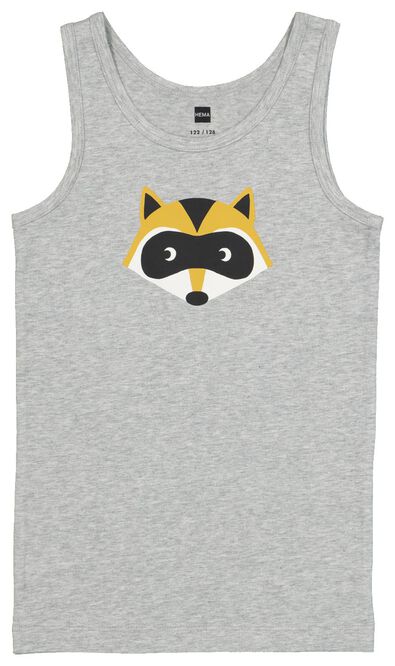 2-pak kinderhemden met bamboe - wasbeer grijsmelange grijsmelange - 1000021052 - HEMA