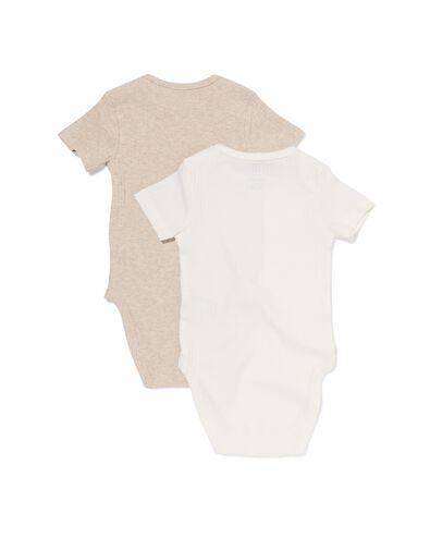 Mitwachsender Baby-Strampler LENZING&trade; ECOVERO&trade;, gerippt &ndash; 2 St&uuml;ck naturfarben naturfarben - 33309860NATURAL - HEMA
