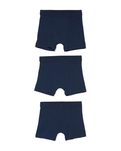 3 boxers basic enfant coton stretch bleu 146/152 - 19200191 - HEMA