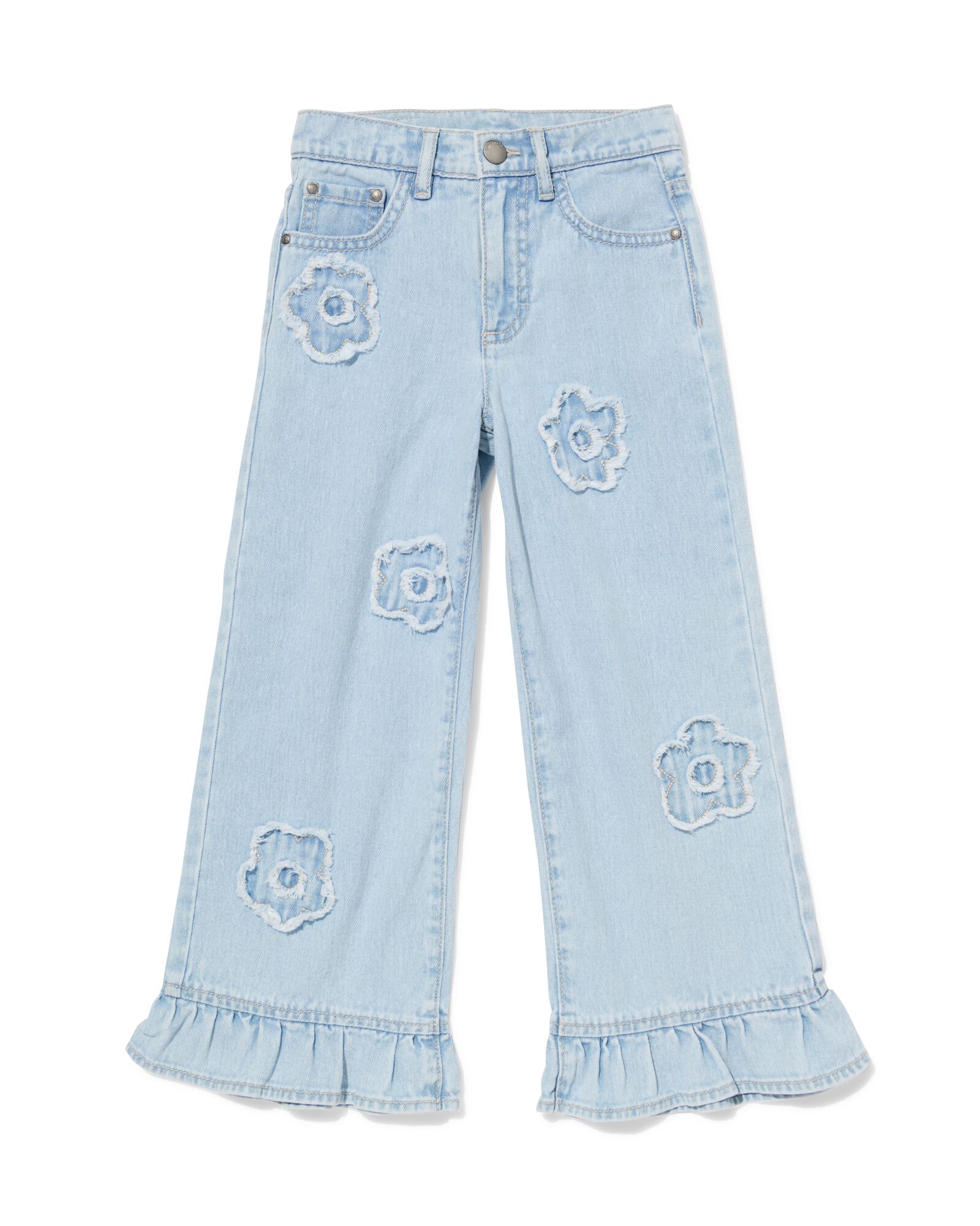 pantalon enfant fleurs bleu clair bleu clair - 30839449LIGHTBLUE - HEMA
