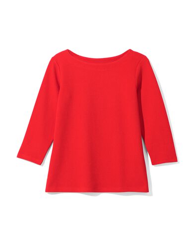 damesshirt Kacey met structuur rood - 36361960RED - HEMA
