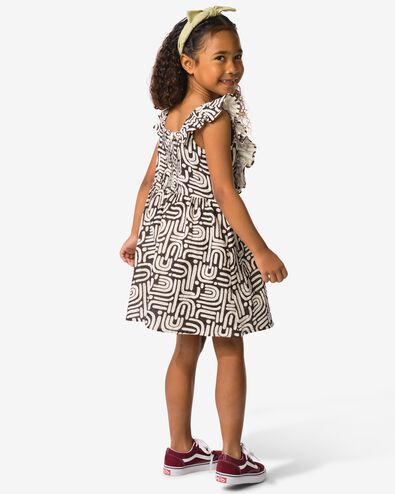 robe enfant trap&egrave;ze mousseline abstrait marron fonc&eacute; marron fonc&eacute; - 30848505DARKBROWN - HEMA