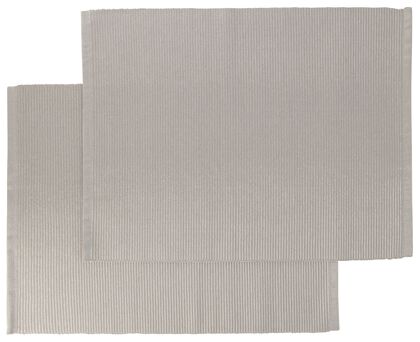2er-Pack Tischsets, Baumwolle, 32 x 42 cm, beige mit Glitter - 5300122 - HEMA