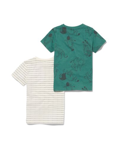 2er-Pack Kinder-T-Shirts, Streifen/Savannentiere grün grün - 1000030919 - HEMA