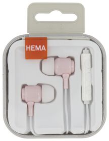 Ohrhörer mit Mikrofon und Lautstärkeregler, rosa - 39680122 - HEMA