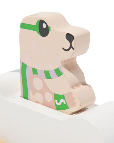 voiture avec chien superh&eacute;ros 10x11x6,5cm bois - 15100398 - HEMA
