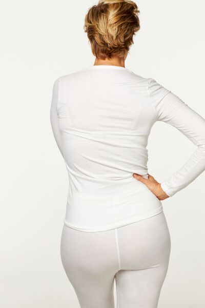 t-shirt thermique femme blanc S - 19669926 - HEMA
