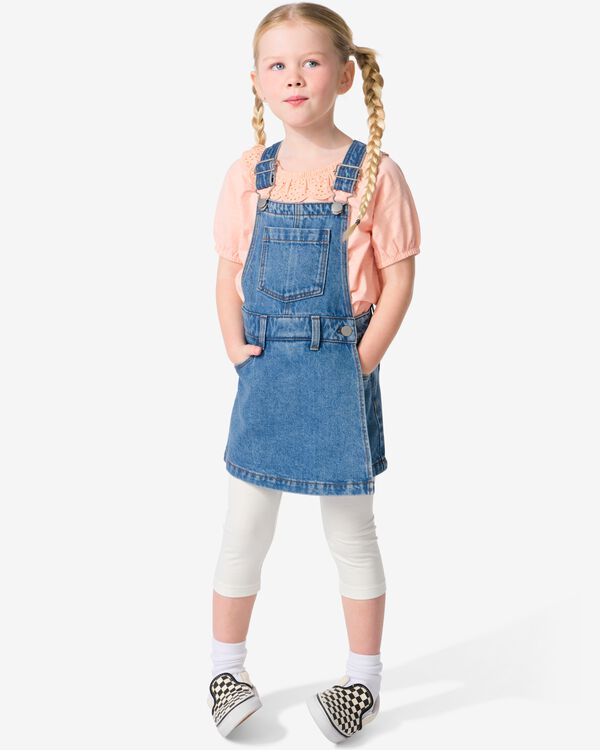 kurze Kinder-Latzhose, mit Wickelrock jeansfarben jeansfarben - 30836508DENIM - HEMA