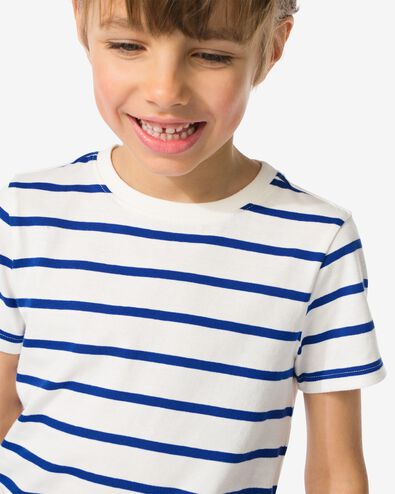 Kinder-T-Shirt, Streifen blau 146/152 - 30785315 - HEMA