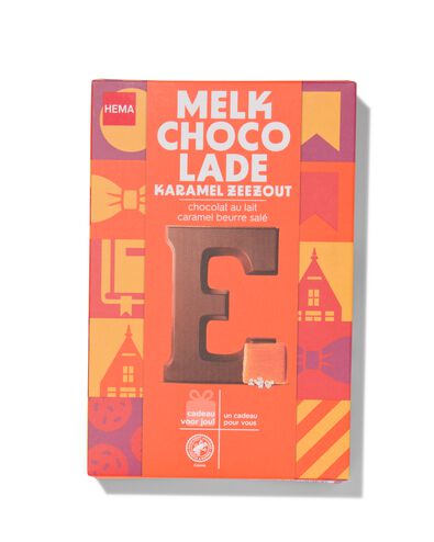 lettre E en chocolat au lait caramel beurre salé 135g caramel sel marin E - 24415005 - HEMA