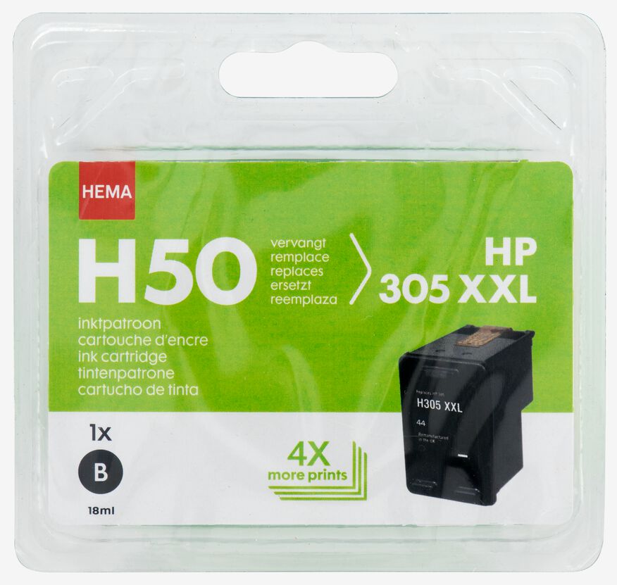 HEMA cartridge H50 voor de HP 305XXL zwart - 38300002 - HEMA