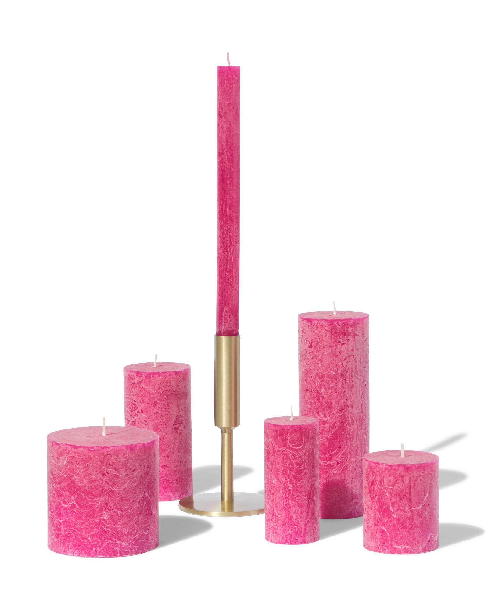 bougies rustiques rose - 1000020027 - HEMA