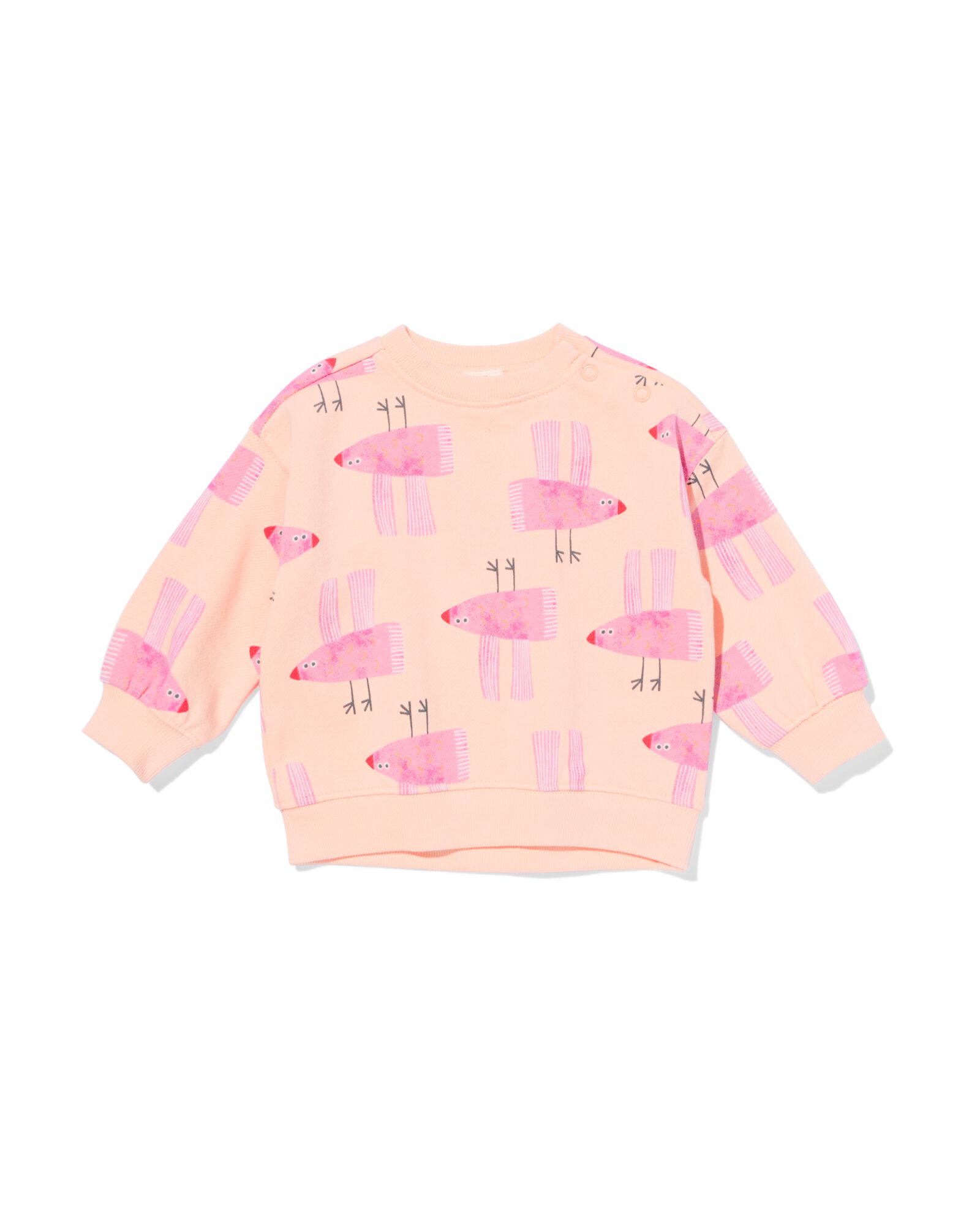 Babypullover mit Vogel lachsfarben lachsfarben - 33057870SALMONPINK - HEMA