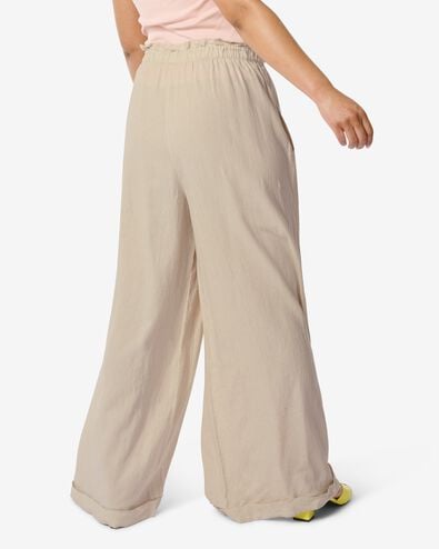pantalon femme Raiza avec lin beige M - 36226787 - HEMA