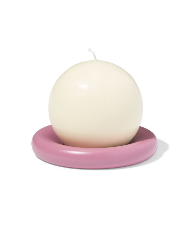 kaarsonderzetter ⌀20cm keramiek roze - 13325059 - HEMA