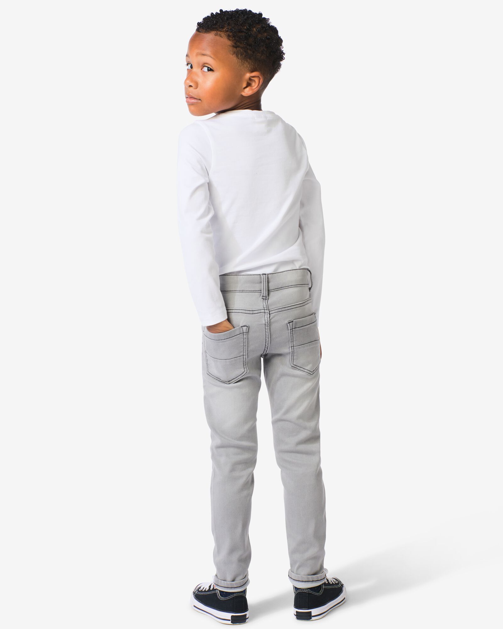 kinder broek jogdenim skinny fit grijs grijs - 1000028292 - HEMA