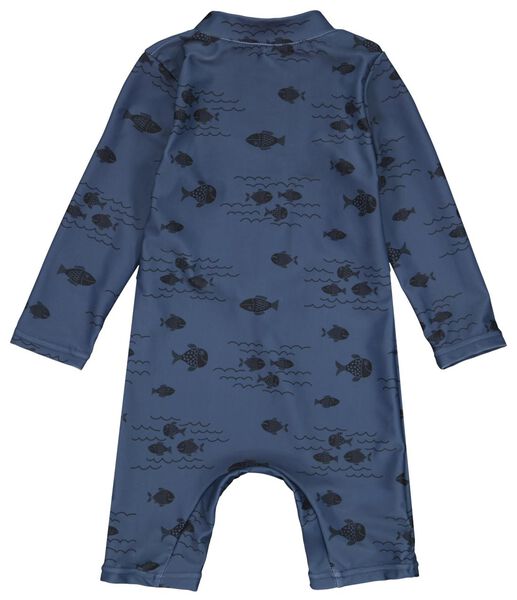 Mevrouw satire Knikken baby zwempak UV-beschermend vissen blauw - HEMA