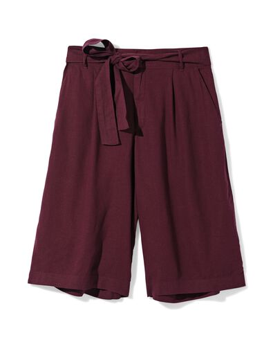 pantalon femme Dawn bermuda coupe classique bordeaux bordeaux - 36210650BURGUNDYRED - HEMA