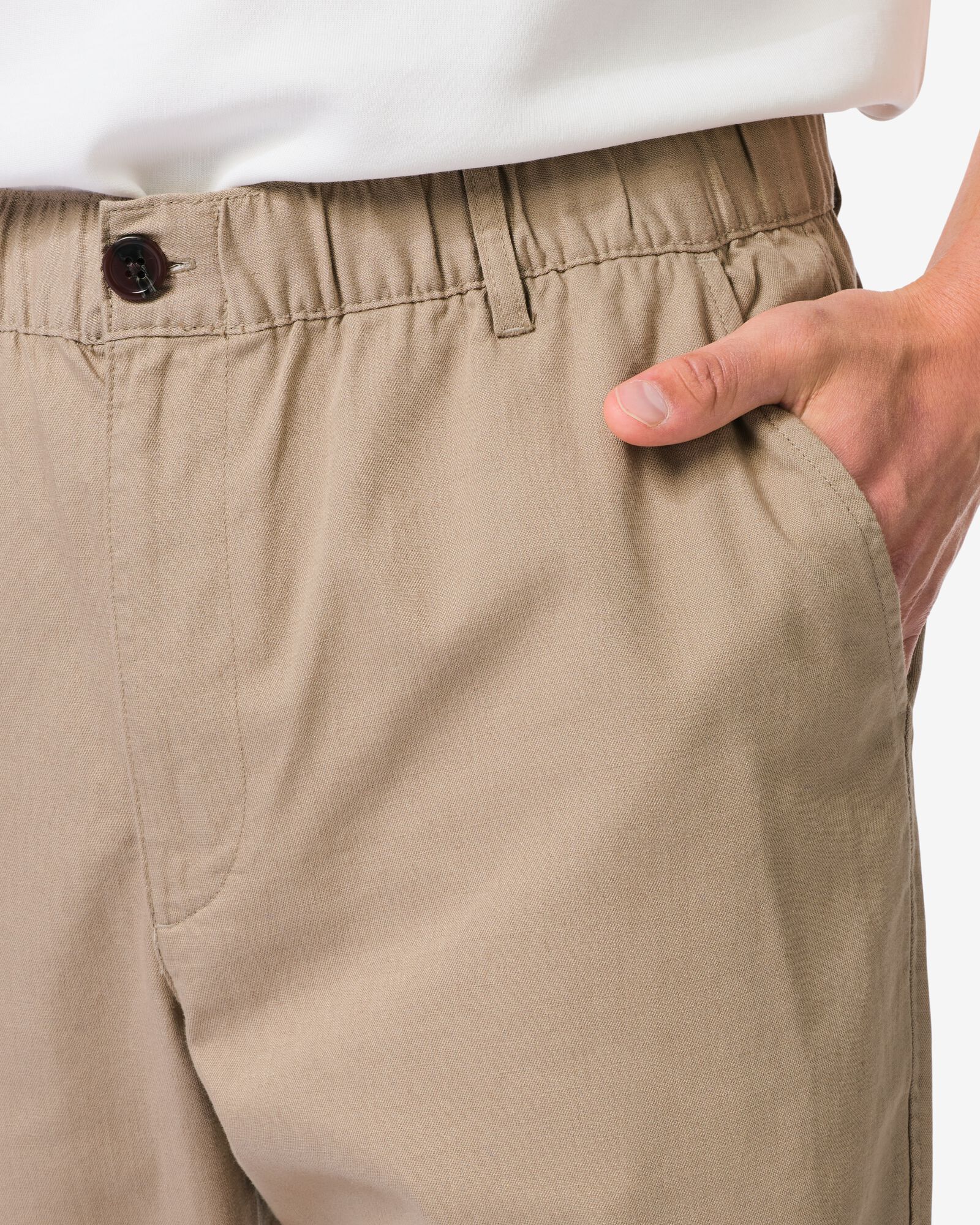pantalon homme Bas coupe droite beige beige - 2140000BEIGE - HEMA