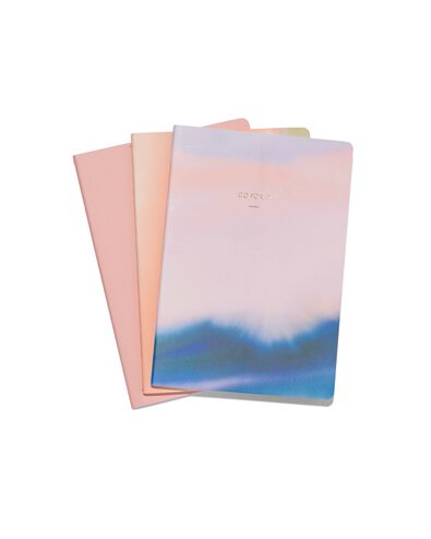 3er-Pack Hefte, rosa, liniert, DIN A5 - 14190049 - HEMA