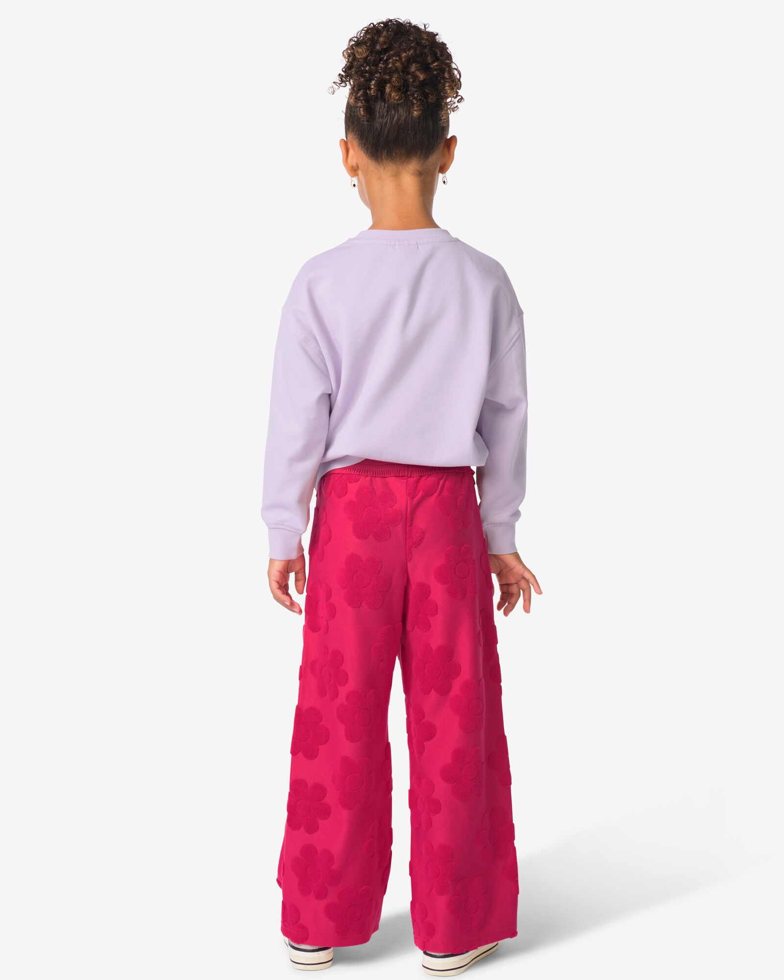Legging enfant large &eacute;ponge fleurs rose rose - 30843537PINK - HEMA