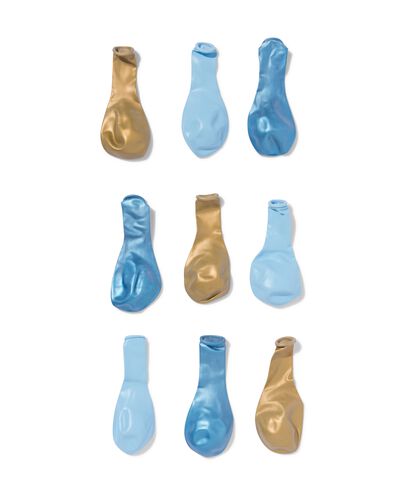 Luftballons, Ø 23 cm, in Blau-Gold – 20 Stück - 14250021 - HEMA