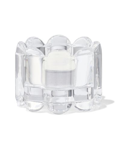 theelichthouder glas XS ribbel transparant - 13324182 - HEMA