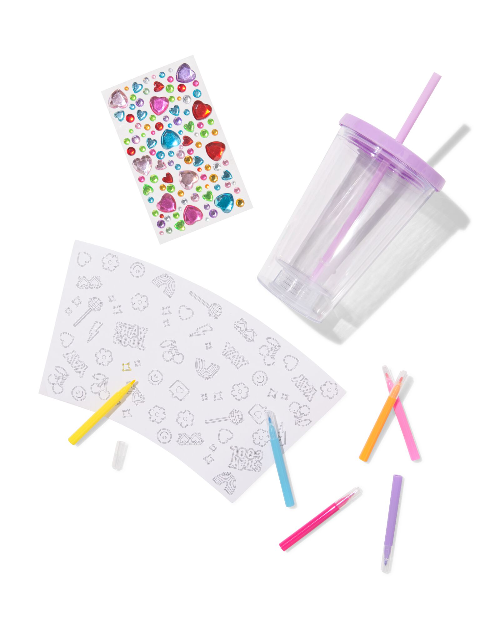 d&eacute;coration de gobelet avec paille - 15900570 - HEMA