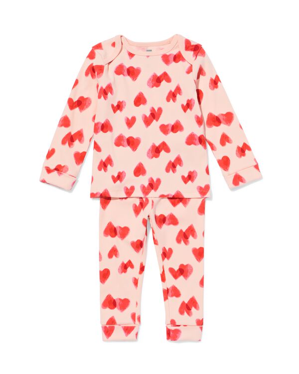 Baby-Pyjama zum Mitwachsen, gerippt mit Herzchen eierschalenfarben eierschalenfarben - 33308250OFFWHITE - HEMA
