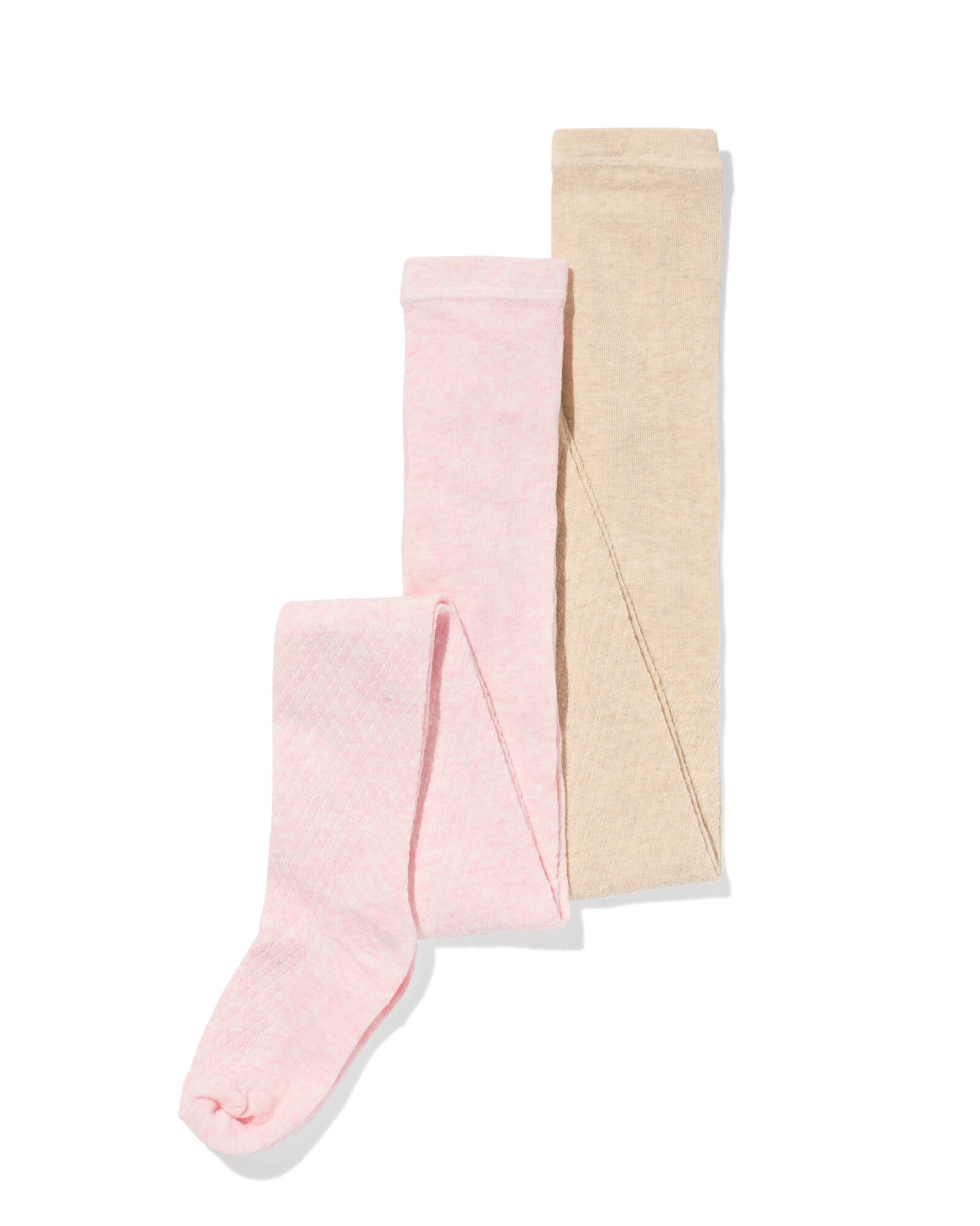 collants enfant structur&eacute;s - lot de 2 rose rose - 4371000PINK - HEMA