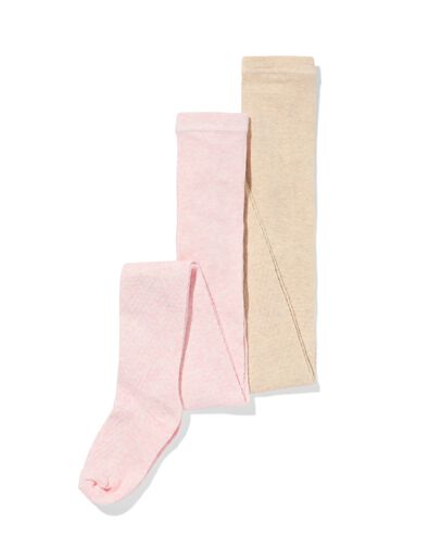 collants enfant structur&eacute;s - lot de 2 rose rose - 4371000PINK - HEMA