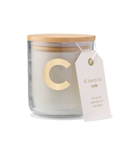 kaars in glas &Oslash;8x10cm letter C - 61100402 - HEMA