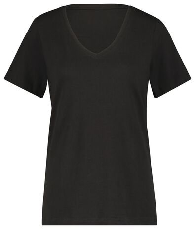 dames t-shirt met bamboe zwart zwart - 1000020083 - HEMA