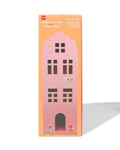 Grachtenhaus, 24.5 x 25 x 75 cm, Holz, rosa - 15130106 - HEMA