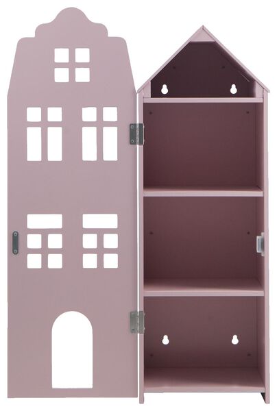Grachtenhaus, 24.5 x 25 x 75 cm, Holz, rosa - 15130106 - HEMA