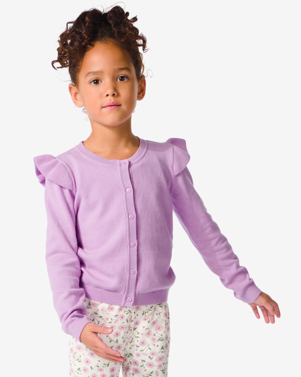 Kinder-Cardigan mit Rüsche violett violett - 30835152PURPLE - HEMA