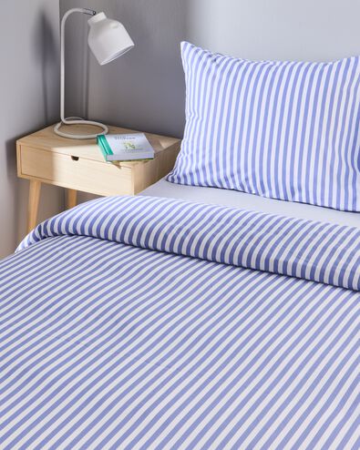 housse de couette 140 x 200/220 cm en coton doux, rayures lavande  - 5760128 - HEMA