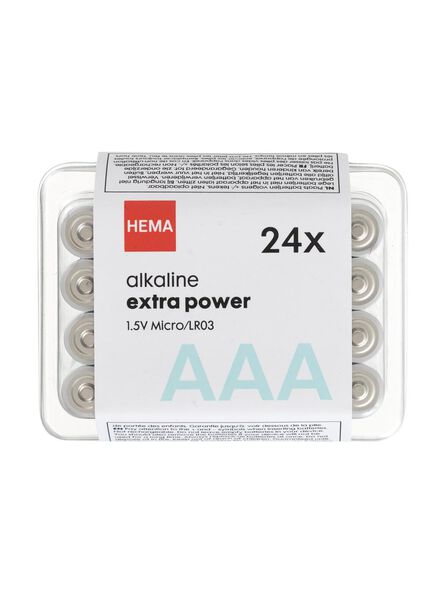 24er-Pack AAA-Batterien, Alkaline, Extra Power - 41290260 - HEMA