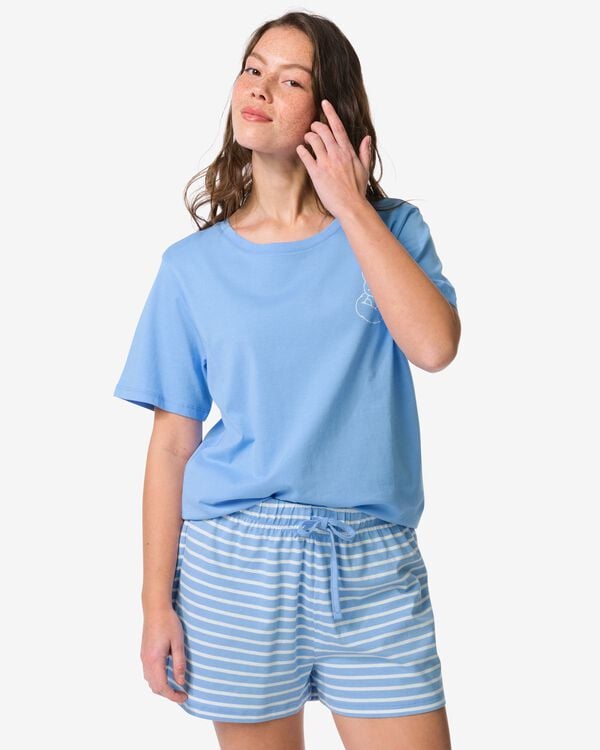 pyjacourt femme Miffy  Pax jersey rayures bleu bleu - 23401540BLUE - HEMA
