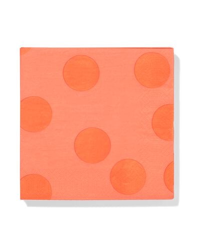 Servietten 33 &times; 33 cm Papier Punkte Orange &ndash; 20 St&uuml;ck - 60800513 - HEMA