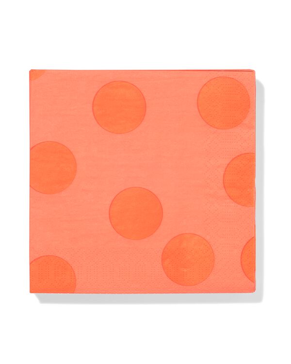 servetten 33x33cm papier stippen oranje - 20 stuks - 60800513 - HEMA