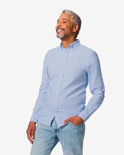 chemise oxford homme bleu clair M - 2103231 - HEMA