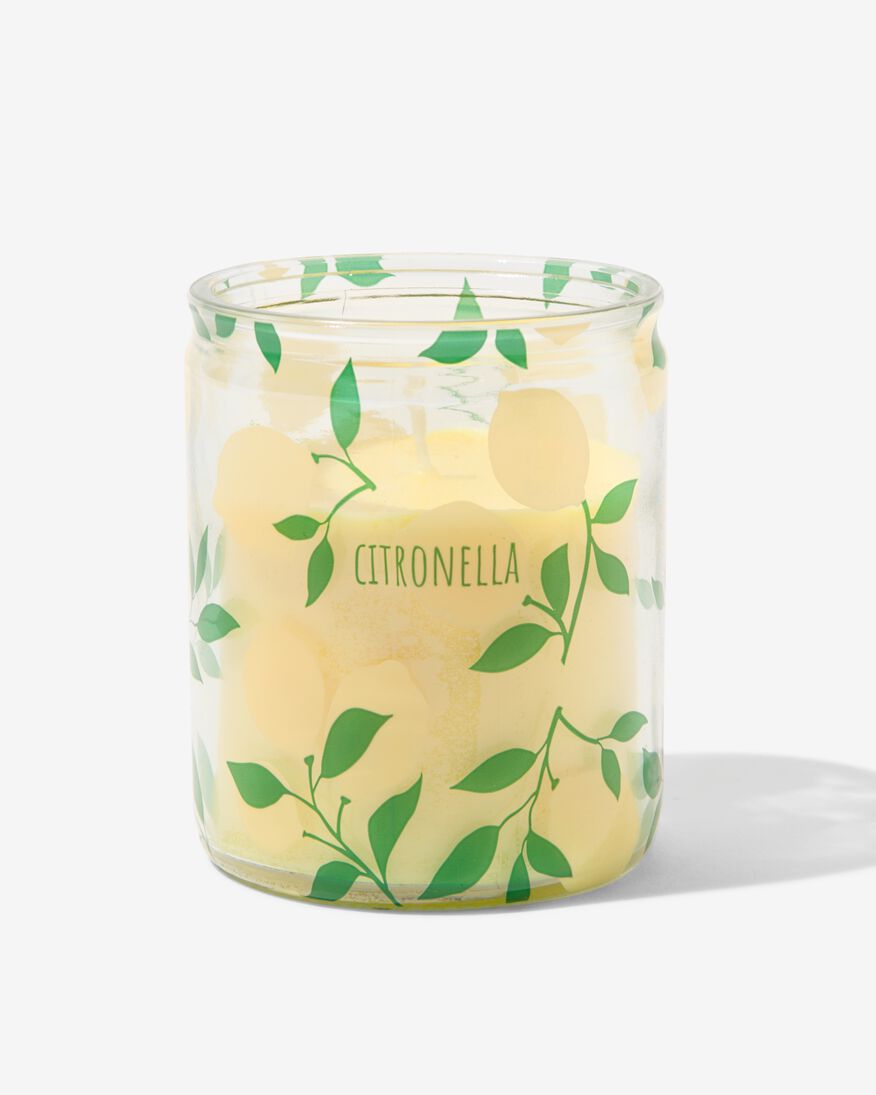 bougie parfumée citronnelle dans un verre Ø6.5x8 - 13502928 - HEMA