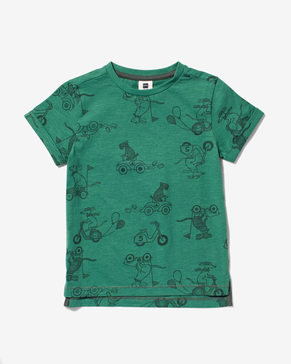 t-shirt enfant chien vert vert - 1000030826 - HEMA