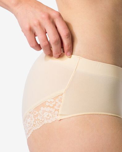 culotte hipster femme sans coutures microfibre avec dentelle naturel naturel - 19603044NATURAL - HEMA