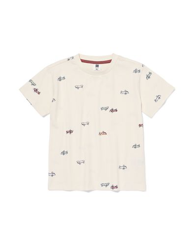 kinder T-shirt skateboard wit wit - 30713207WHITE - HEMA