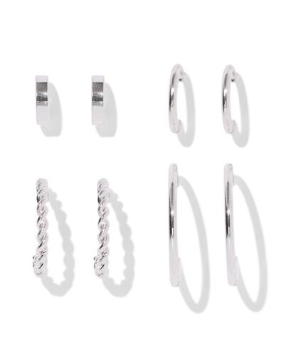 oorringen zilver - 4 stuks - 12500346 - HEMA