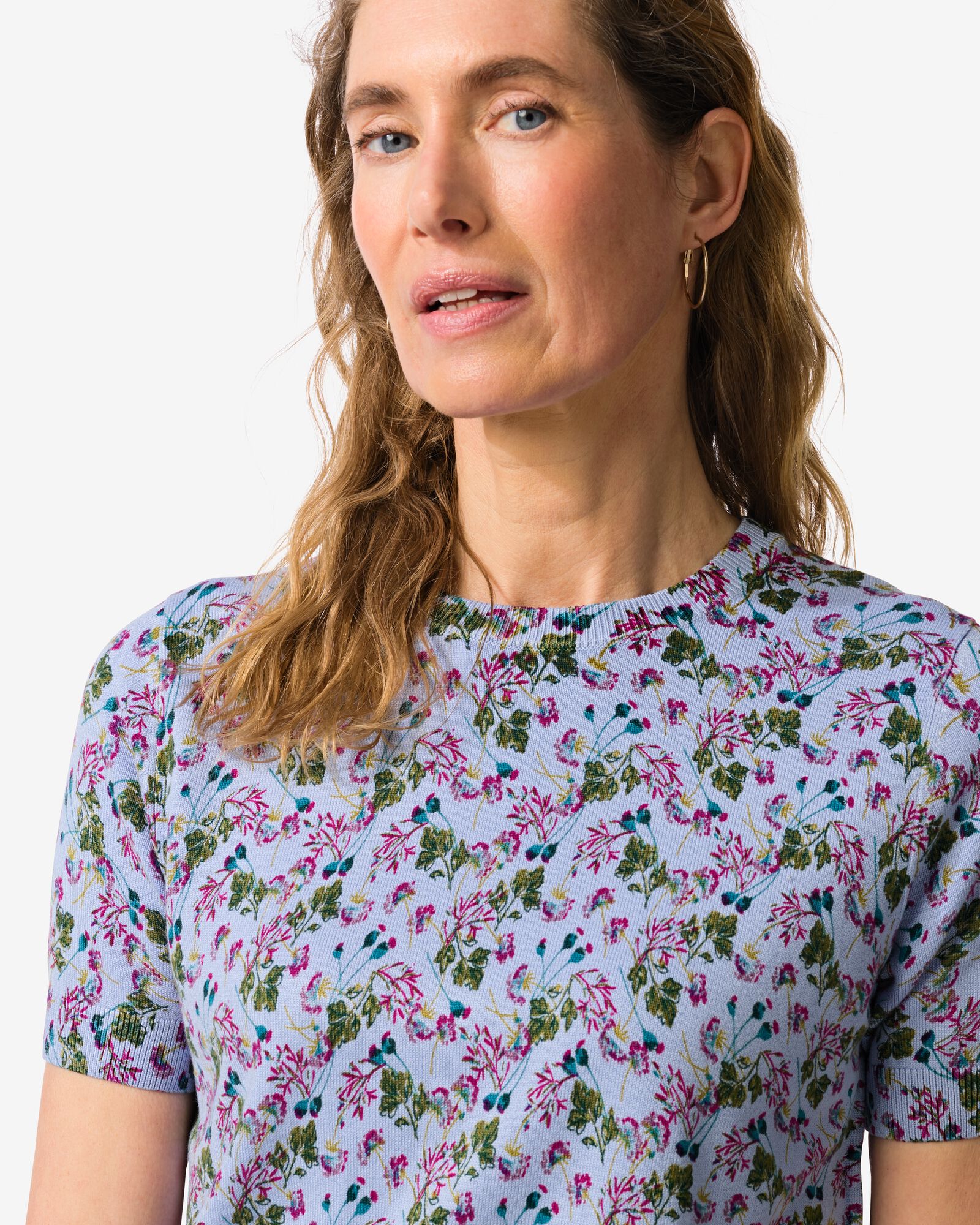 Damen-Pullover Fally, Feinstrick, gebl&uuml;mt hellblau hellblau - 36303460LIGHTBLUE - HEMA