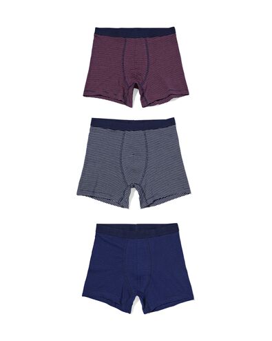herenboxers strepen - 3 stuks donkerblauw donkerblauw - 19168360DARKBLUE - HEMA
