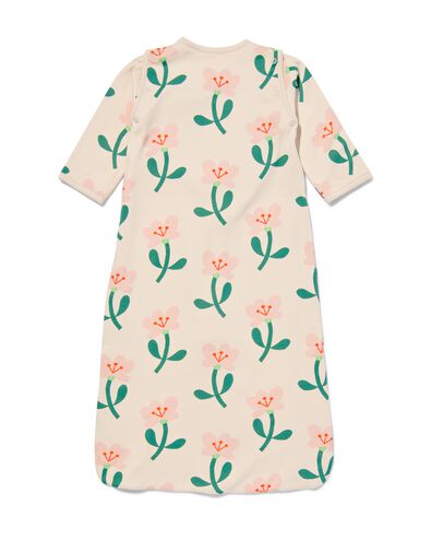 baby slaapzak met drukknoopmouwen katoen bloemen gebroken wit - 33308430OFFWHITE - HEMA